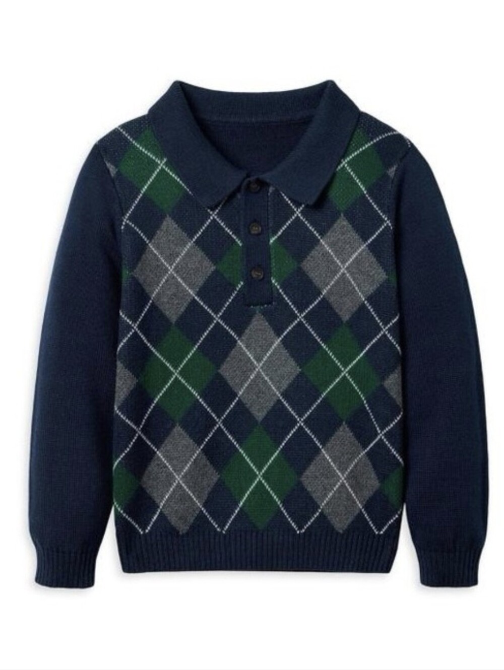 Janie and Jack Argyle Polo Sweater